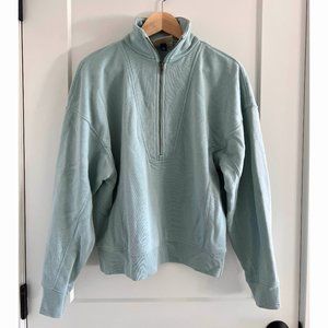 Universal Thread Women's French Terry Quarter Zip Sweatshirt Teal